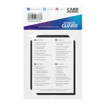 Card Dividers Standard (10) - Negro